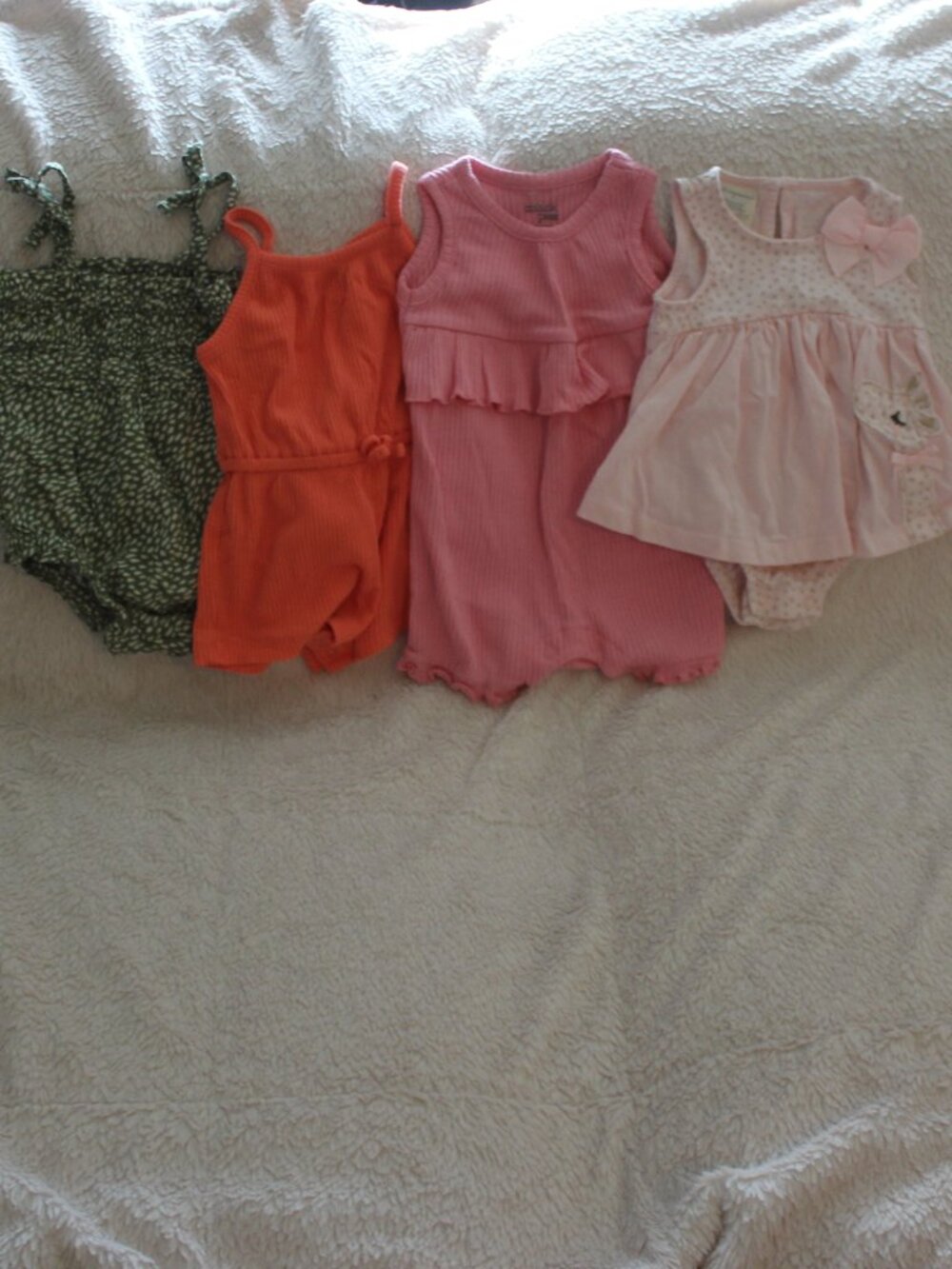 Lot of 4 Baby Girl Rompers 0-3 Months